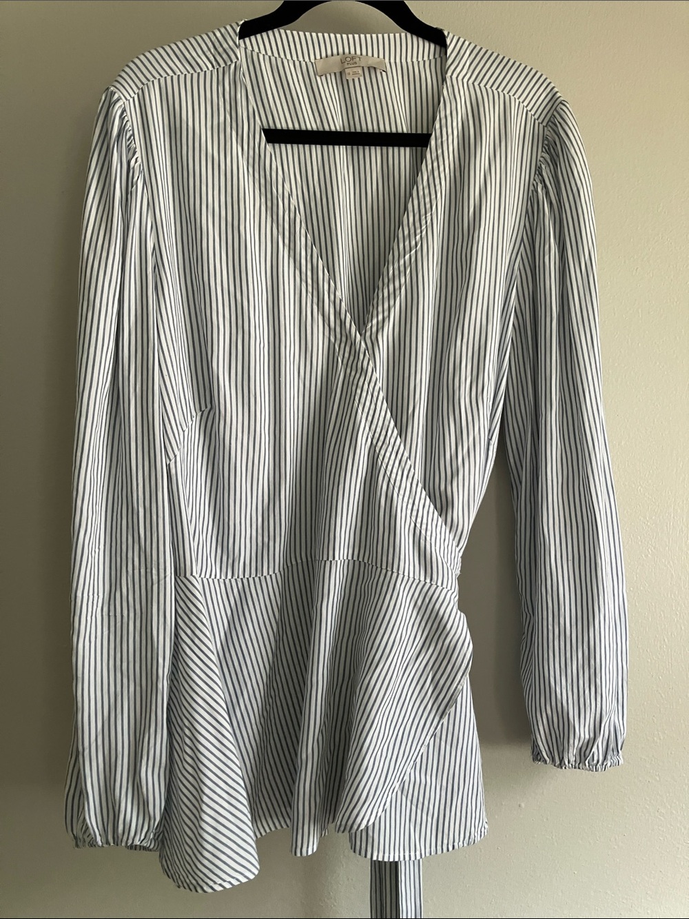 LOFT Plus size 18 stripe wrap shirt